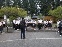 文挾駅で出発式